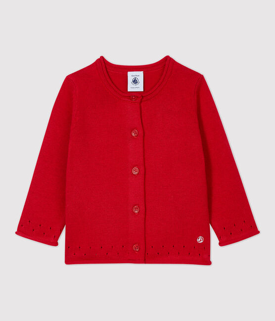 Cárdigan de punto de bebé. rojo TERKUIT