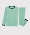 Pijama de mil rayas unisex con punto verde PRADO/blanco MARSHMALLOW