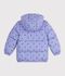 Plum&iacute;fero infantil con estampado de corazones violeta/multicolor