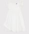 Vestido infantil liso de algodón de manga corta blanco ECUME