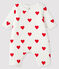 Mono largo de corazones rojos de canalé para bebé blanco MARSHMALLOW/rojo TERKUIT