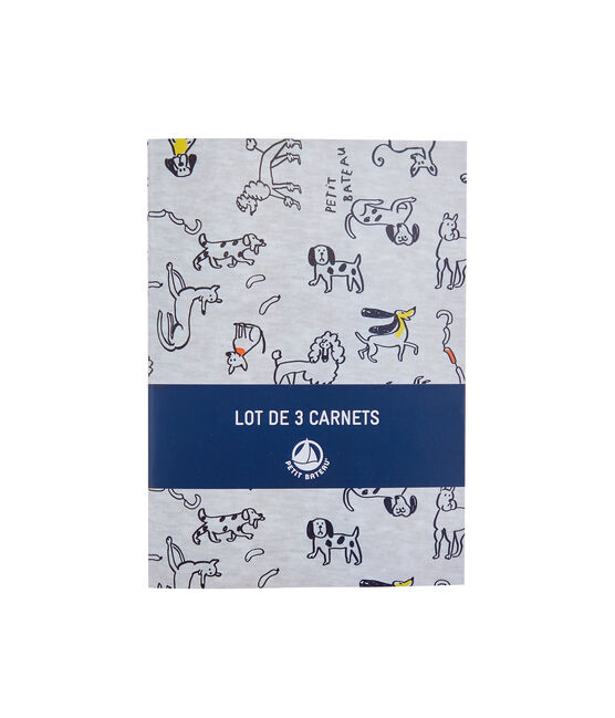 Juego de tres carnets gris POUSSIERE/blanco MULTICO