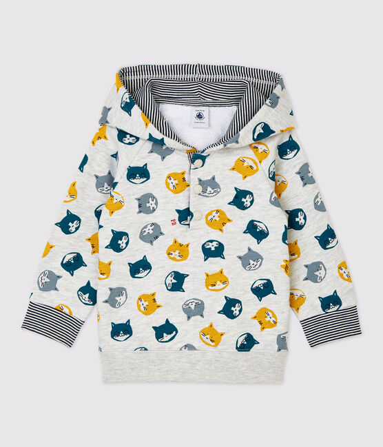 Sudadera de muletón de bebé. gris BELUGA/blanco MULTICO