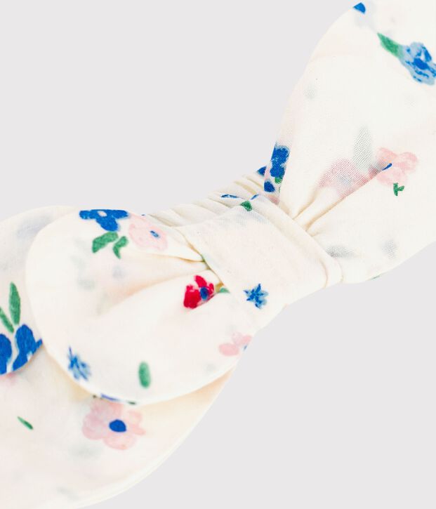 Cinta de popelina con estampado de flores para beb&eacute; ni&ntilde;a blanco/multicolor