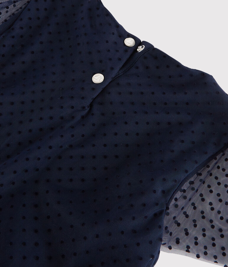 Vestido de manga corta para ni&ntilde;a azul