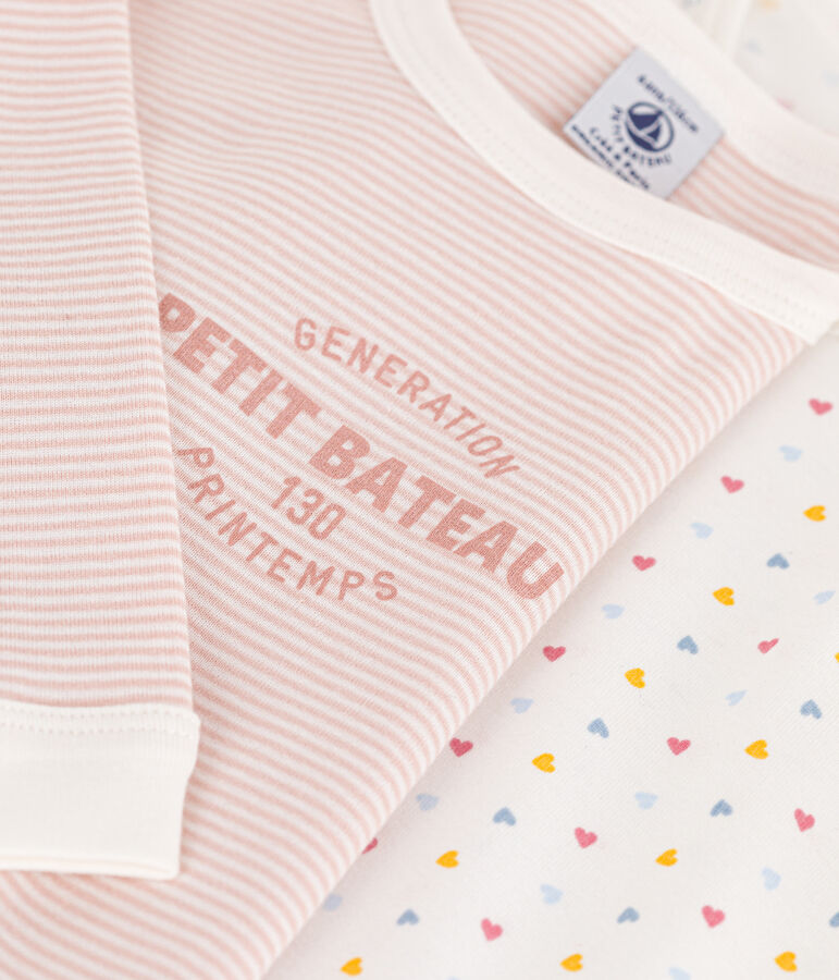 Juego de 2 pijamas de algod&oacute;n con corazoncitos para ni&ntilde;a multicolor