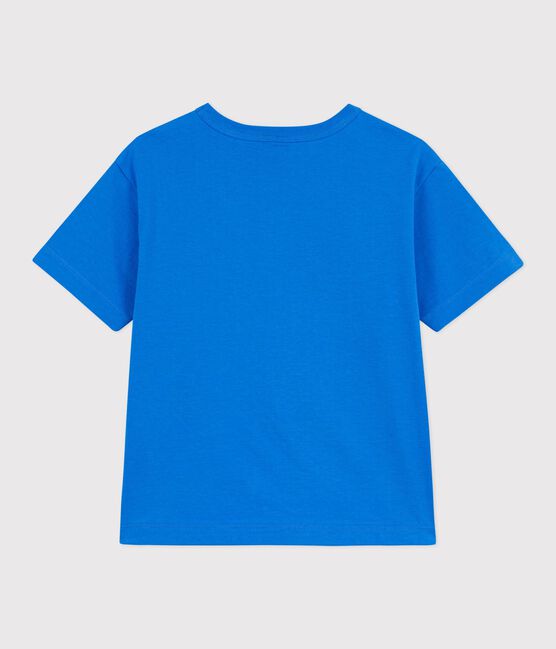 Camiseta infantil de manga corta de algodón azul DELPHINIUM