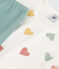 Camisón de terciopelo con corazón para niña blanco MARSHMALLOW/blanco MULTICO