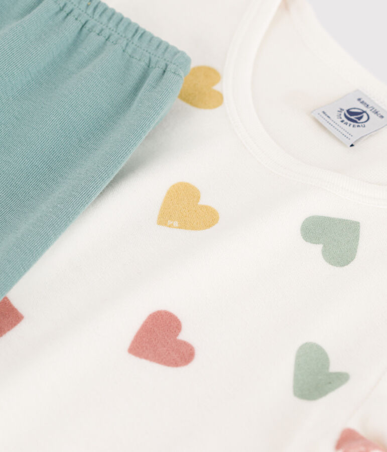 Camis&oacute;n de terciopelo con coraz&oacute;n para ni&ntilde;a blanco/multicolor