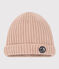 Gorro de punto tricotado con forro polar para bebé rosa SALINE