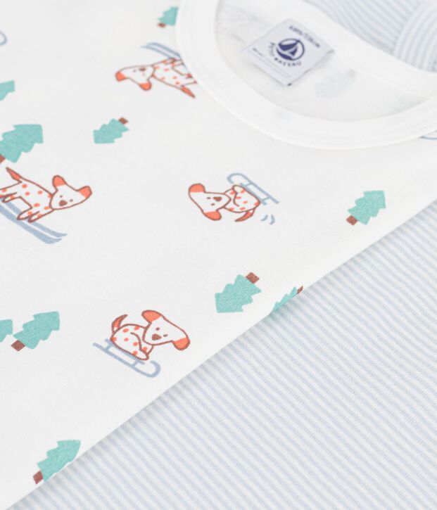 Juego de camisetas infantiles de algod&oacute;n de manga corta con estampado de perros multicolor