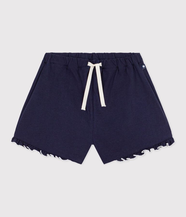 Shorts infantiles de algod&oacute;n liso azul