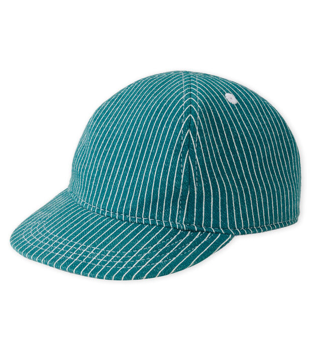 Gorra de rayas para beb&eacute; ni&ntilde;o verde/blanco