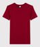 Camiseta de cuello redondo emblemática de algodón de mujer rojo SANGRIA