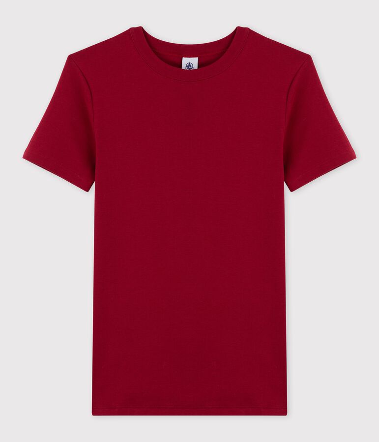 Camiseta de cuello redondo emblem&aacute;tica de algod&oacute;n de mujer rojo