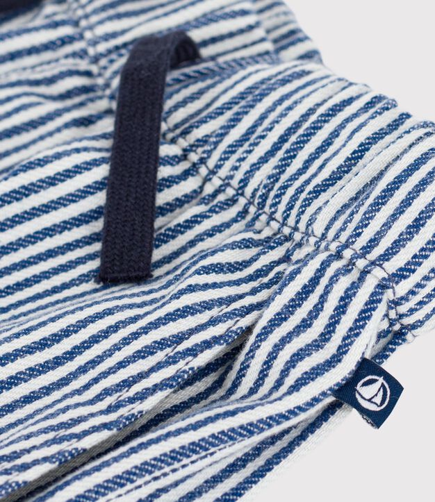 Pantal&oacute;n infantil de algod&oacute;n a rayas azul/blanco