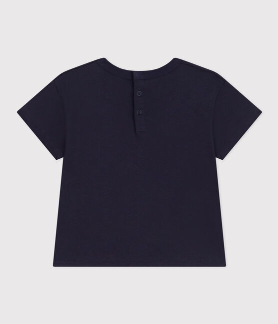 Camiseta de manga corta de jersey ligero para bebé azul SMOKING/blanco MULTICO