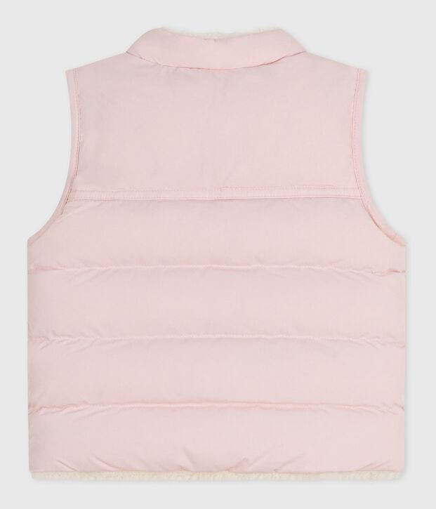 Plum&iacute;fero sin mangas reversible para beb&eacute; rosa/crudo