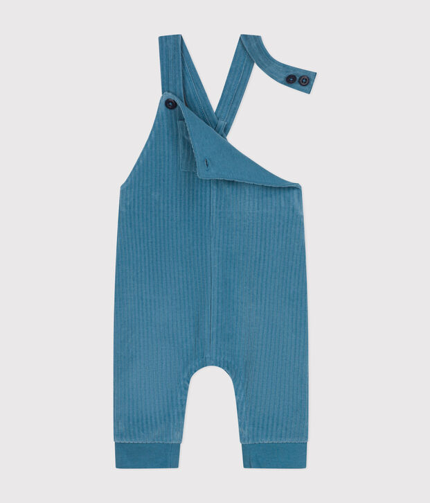 Peto largo de terciopelo de beb&eacute; azul