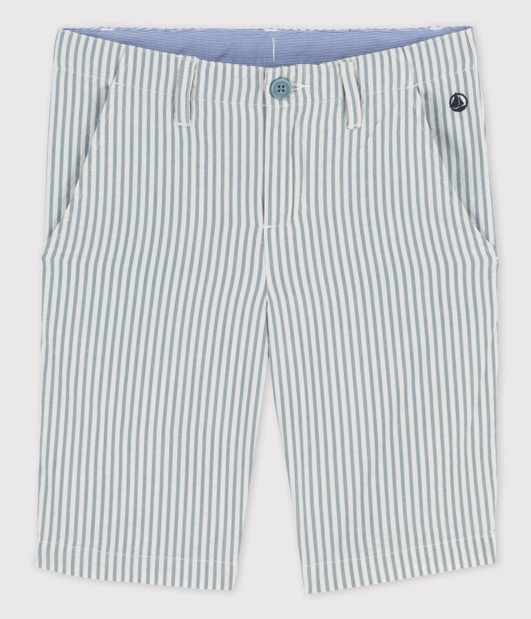 Bermudas de mil rayas de ni&ntilde;o blanco/verde