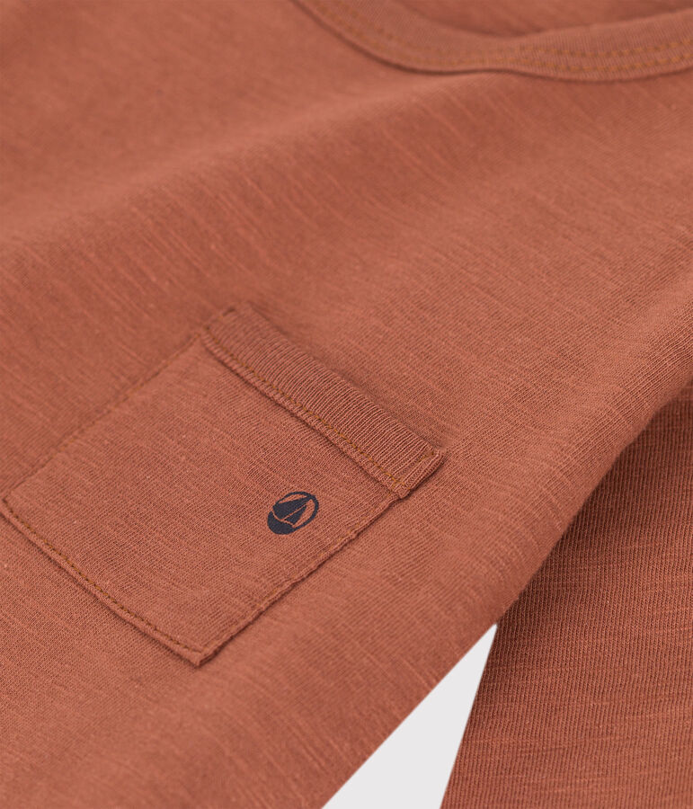 Camiseta de algod&oacute;n de manga larga para beb&eacute; marron