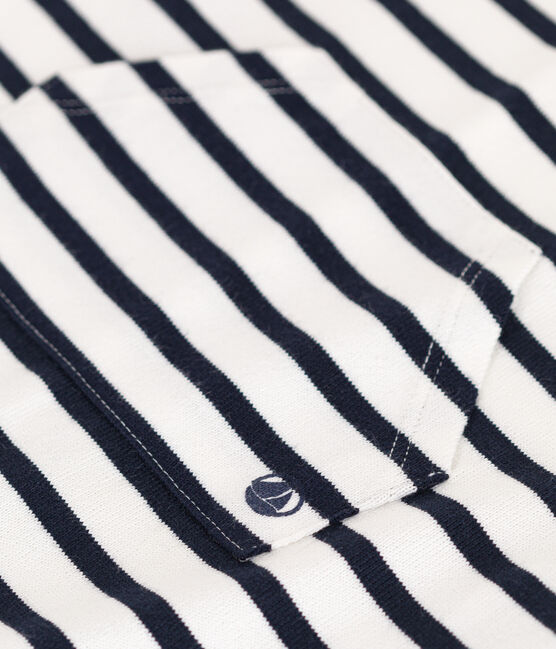 Mono corto de jersey para bebé blanco MARSHMALLOW/azul SMOKING