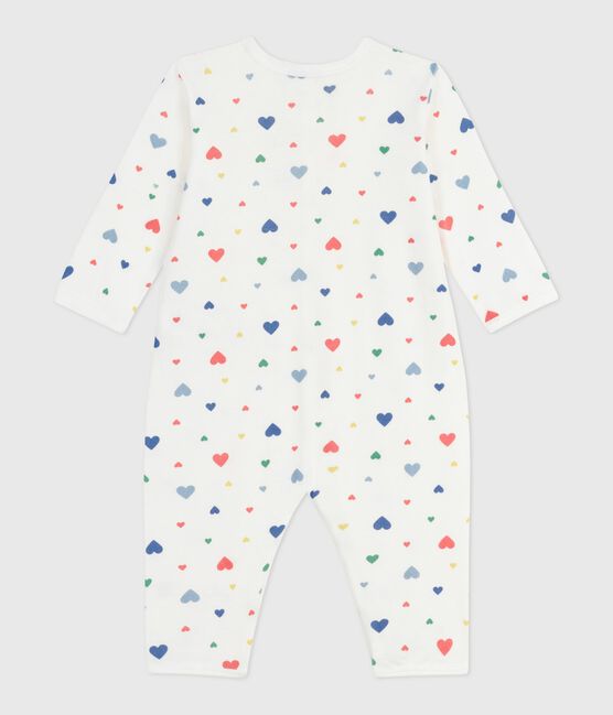 Pijama sin pies de algodón estampado para bebé blanco MARSHMALLOW/blanco MULTICO