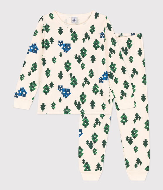 Pijama de felpa cabaña para niño/niña blanco AVALANCHE/ MULTICO