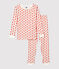 Pijama snugfit con estampado gráfico de niño/niña de algodón orgánico blanco MARSHMALLOW/ SPICY