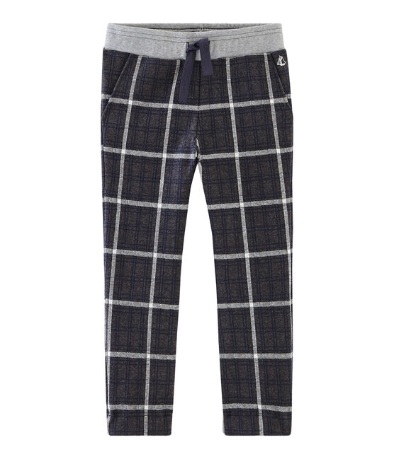 Pantalón de malla y cuadros para niño negro CITY/azul SMOKING/ MARSHMALLOW