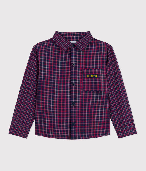 Camisa infantil de franela a cuadros azul SMOKING/blanco MULTICO