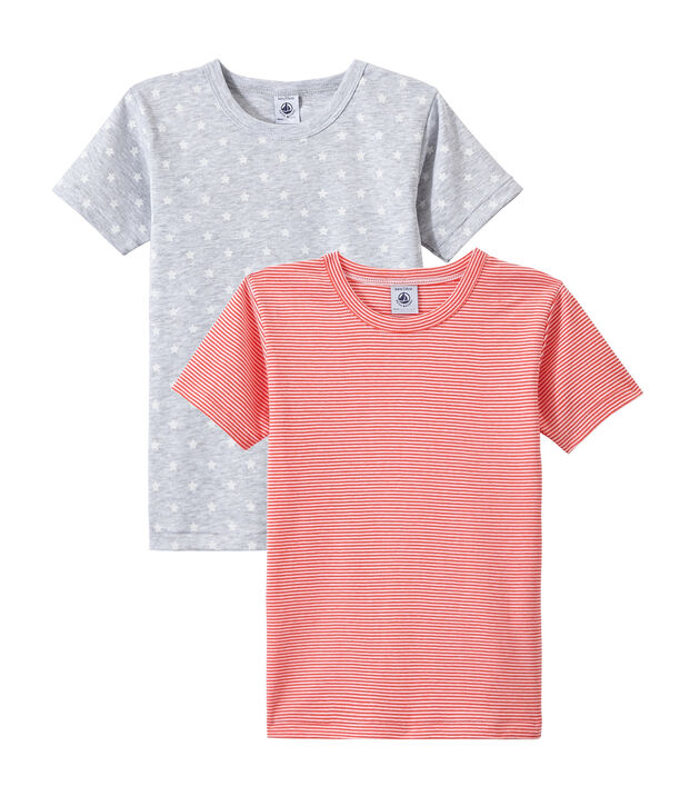 Lote de 2 camisetas de manga corta para ni&ntilde;o blanco