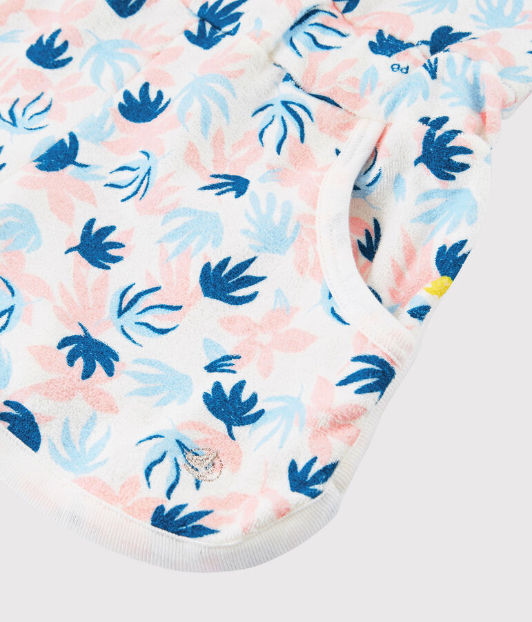 Mono corto en rizo de esponja de ni&ntilde;a blanco MARSHMALLOW/blanco MULTICO