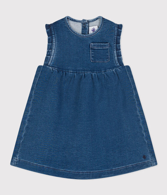 Vestido de tejido vaquero ecológico de bebé azul BLEU DELAVE