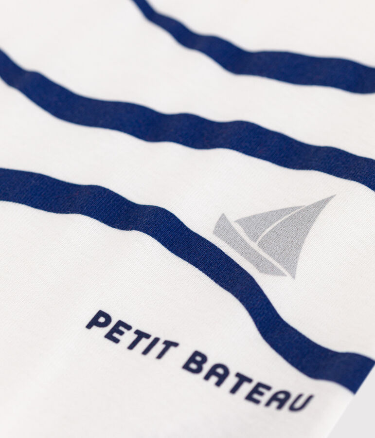 Camiseta infantil de manga corta de algod&oacute;n blanco ECUME