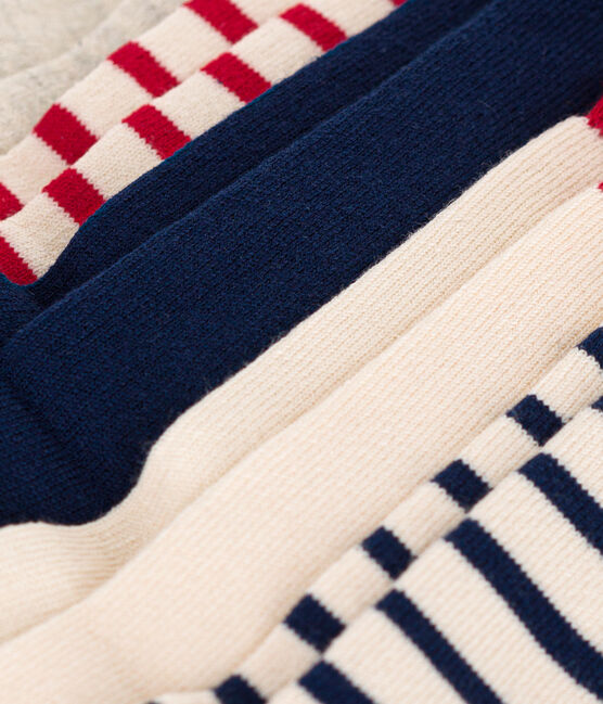 Juego de 5 pares de calcetines azul blanco rojo para niño/niña variante 1