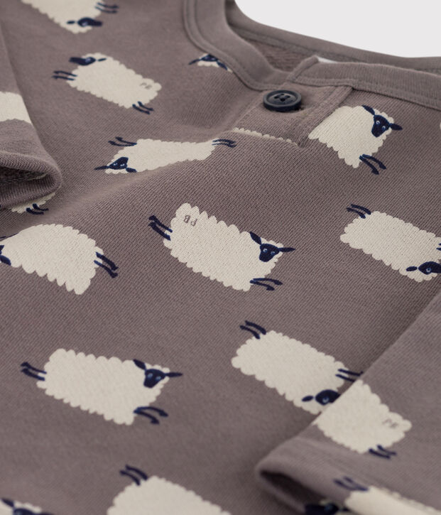 Sudadera de felpa con estampado de ovejas para beb&eacute; gris/multicolor