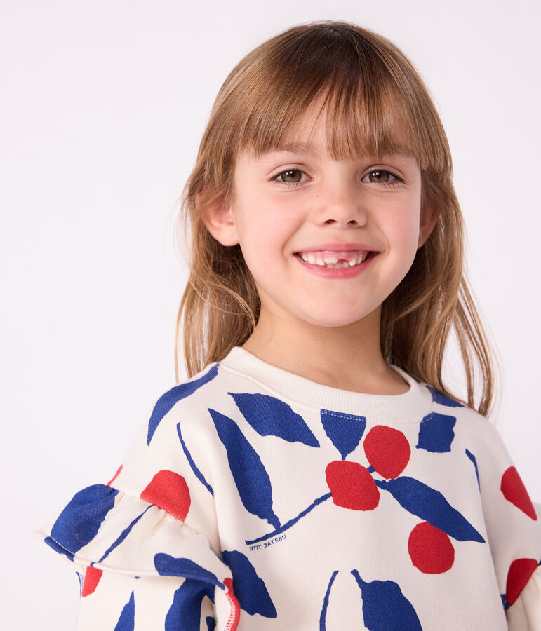 Sudadera infantil de algod&oacute;n con estampado crudo/multicolor