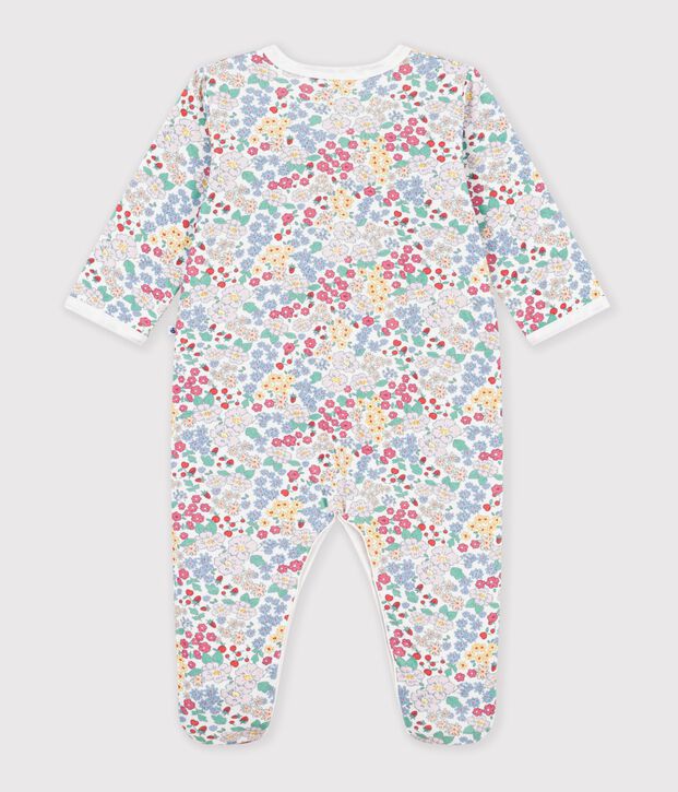Pijama de t&uacute;bico con estampado de flores para beb&eacute; blanco/multicolor
