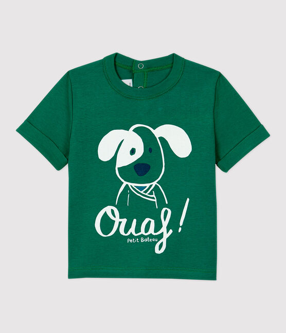 Camiseta de algodón de bebé. verde PIVERT