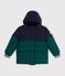 Plum&iacute;fero infantil liso colorblock verde/azul