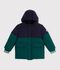 Plum&iacute;fero infantil liso colorblock verde/azul