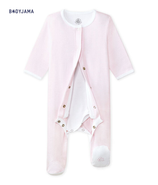 Bodipijama mixto rosa VIENNE/blanco ECUME