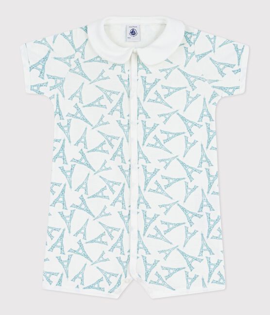 Mono corto de algodón con cuello y estampado de torre Eiffel para bebé MARSHMALLOW/ MIMI
