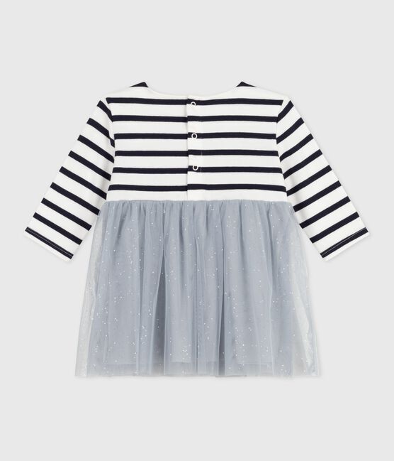 Vestido de dos materiales de manga larga para bebé CO2/ MULTICO