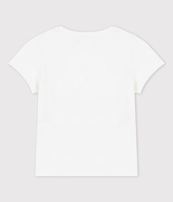 Camiseta de manga corta de algodón de niña blanco MARSHMALLOW
