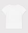Camiseta de manga corta de algodón de niña blanco MARSHMALLOW