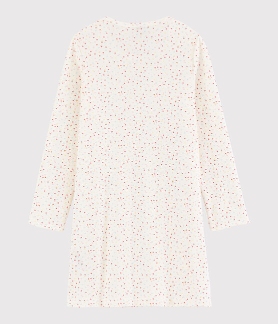 Camisón de lunares multicolores de niña de algodón ecológico blanco MARSHMALLOW/blanco MULTICO