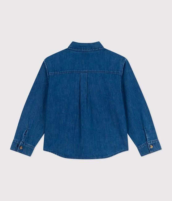 Camisa vaquera infantil lisa azul DENIM MOYEN