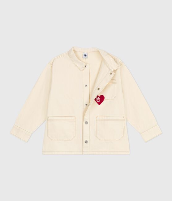 Chaqueta vaquera infantil lisa crudo MILK